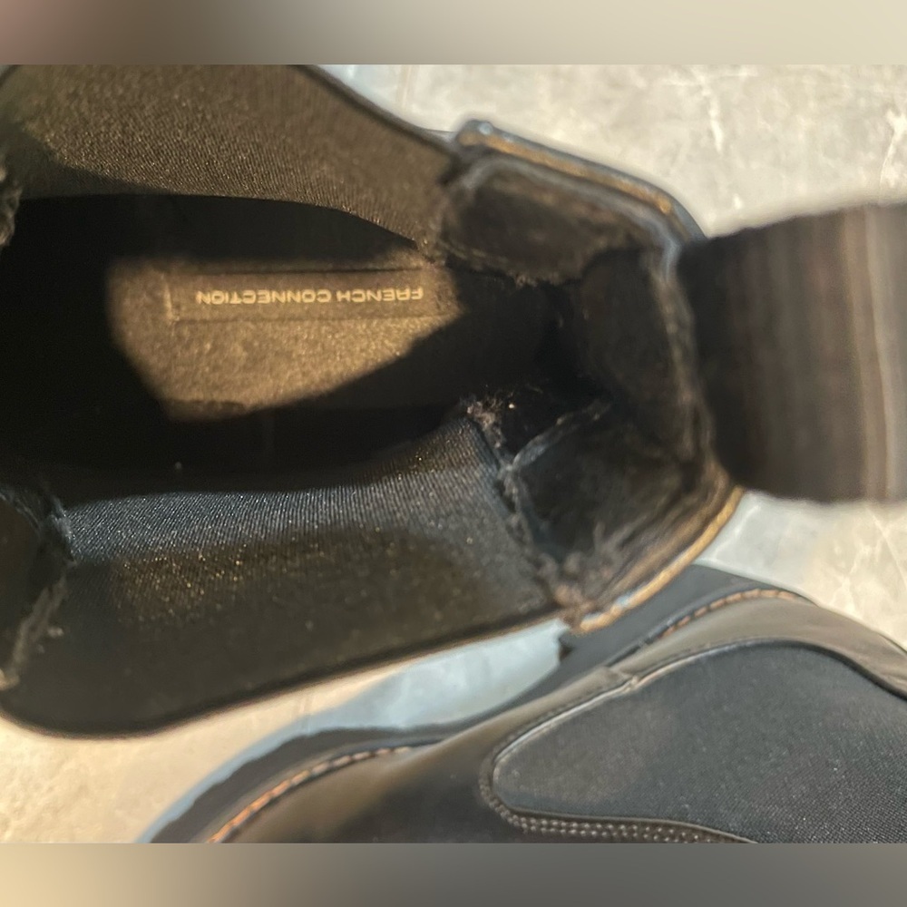 NWT French Connection Black Women's Mia Platform Chelsea Boots - Picture 7 of 8